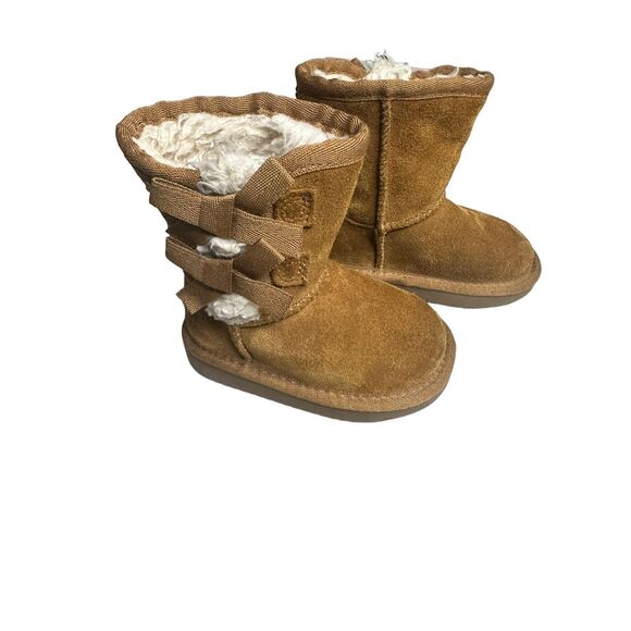 Koolaburra by UGG Girls' Child Victoria Short Fashion Boot Chestnut Brown Size 5 - Picture 3 of 9